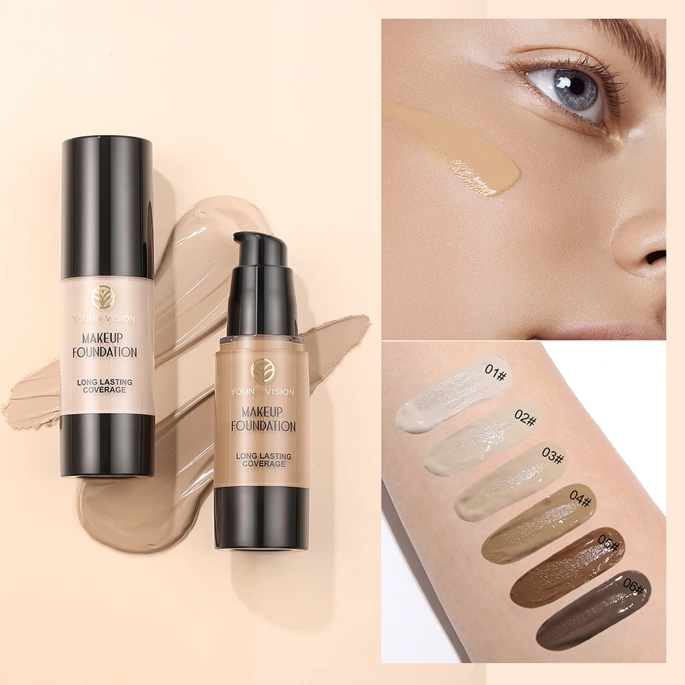 30Ml Press Liquid Foundation Matte Oil Control and WaterProof natural silty fine not easy to swap makeup Concealer 3