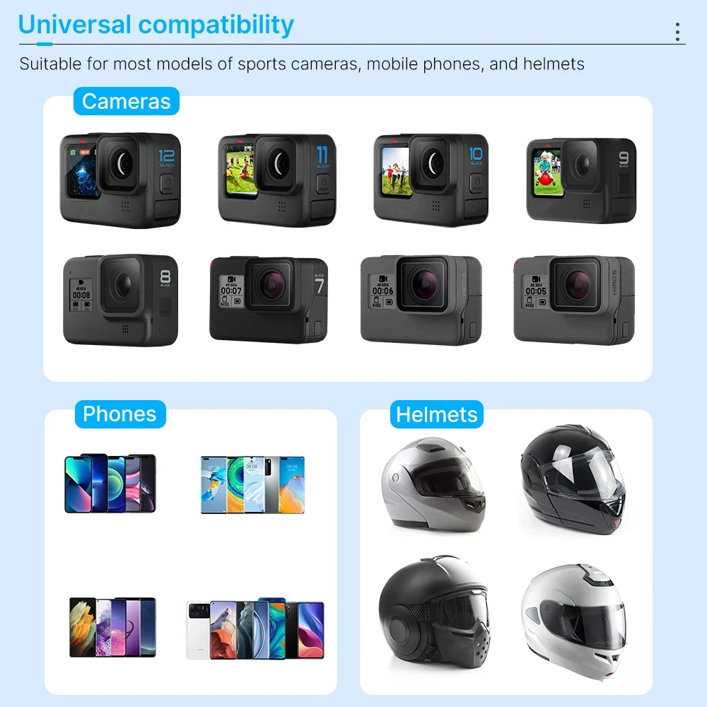 GoPro Hero Insta360 액션 스포츠 카메라 홀더 오토바이 카메라 액세서리 용 오토바이 헬멧 전화 스탠드 마운트 홀더
