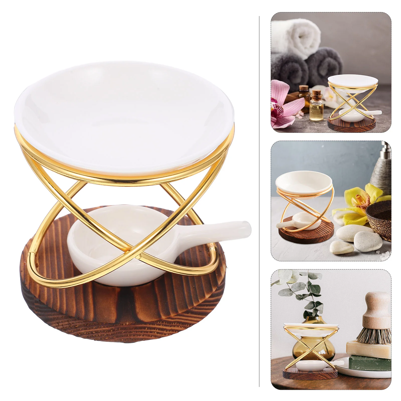 

Aroma Lamp Stove Essential Oils Holder Ceramic Warmer Lamps Burner Incense Ceramics Diffuser for Bedroom Wax Office