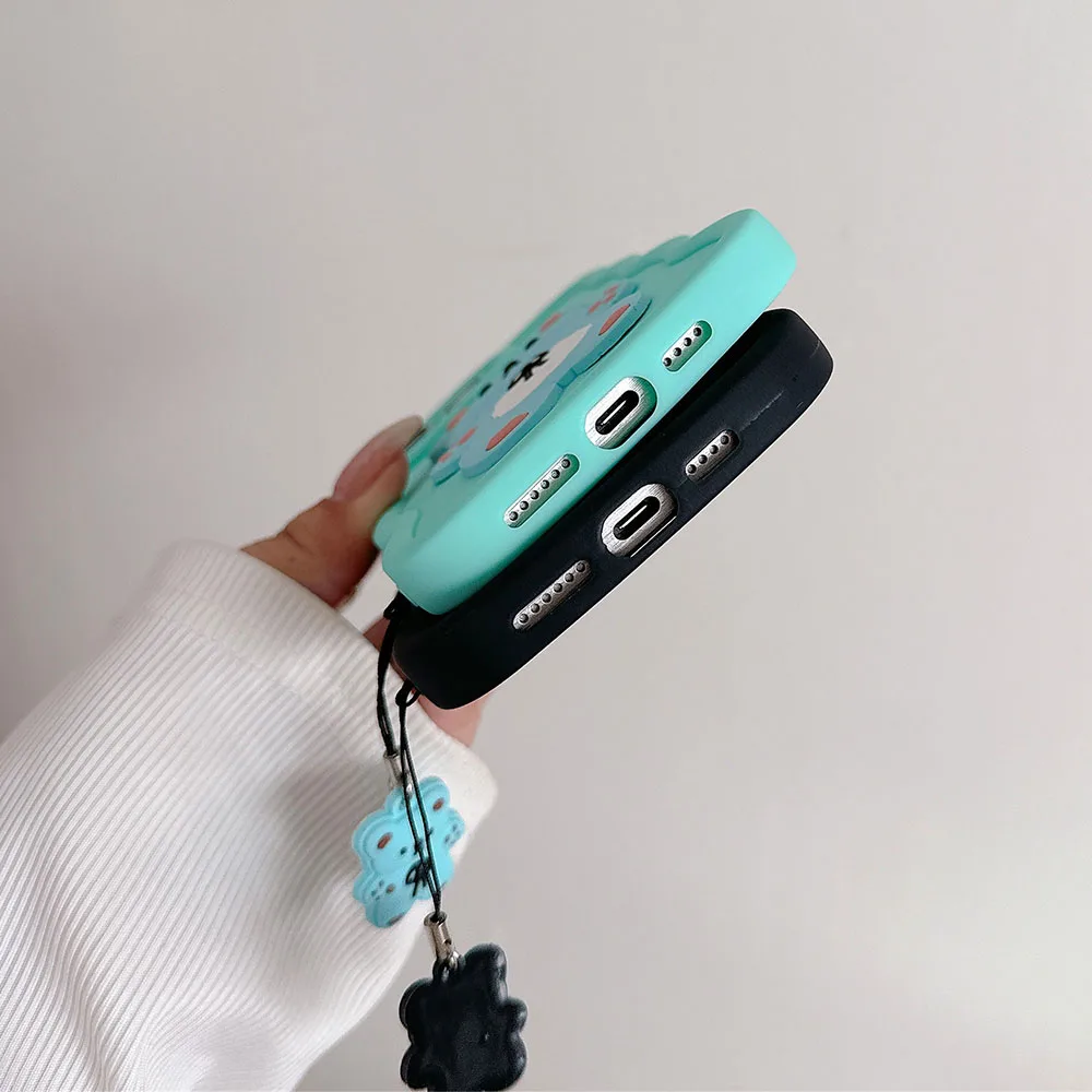 Cute Bear+Pendant Wavy Silicone Case For Xiaomi Redmi 13 12 10 8 9 Prime A1 A2 Plus A3 S2 11A 10A 9i 9T 9AT 9A 9C 10C 12C 13C 4G_voghion.com