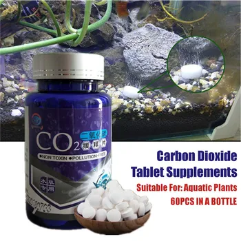 물 잔디 수족관 식물 CO2 태블릿 이산화탄소 물고기 탱크 디퓨저 조경 이산화탄소 발포성 정제, 60 피스