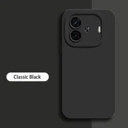 Angel Eyes Soft Square Liquid Silicone Lens Protection Phone Case - New Back Cover for Vivo iQOO Z9 Turbo (Classic Black)