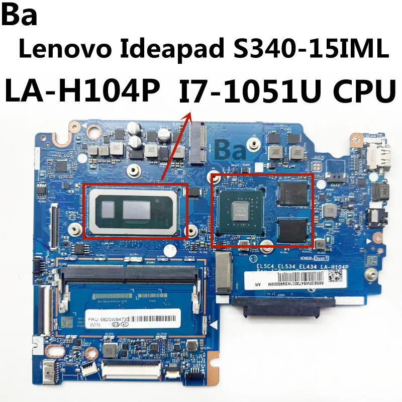 

Для Lenovo Ideapad S340-15IML материнская плата для ноутбука LA-H104P MX230 2G 4GB