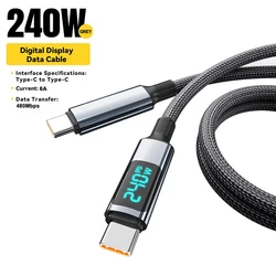 High - Speed 240W USB - C to USB - C Charging Cable - Durable Nylon Braided Data Wire - 1m (Grey)