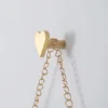 Brass Heart-Shaped Hooks for Bathrooms Coat Towel Wall Mounted Hooks Storage Hanging Rack Coat Caps Wall Hanger Decorative Hook 1