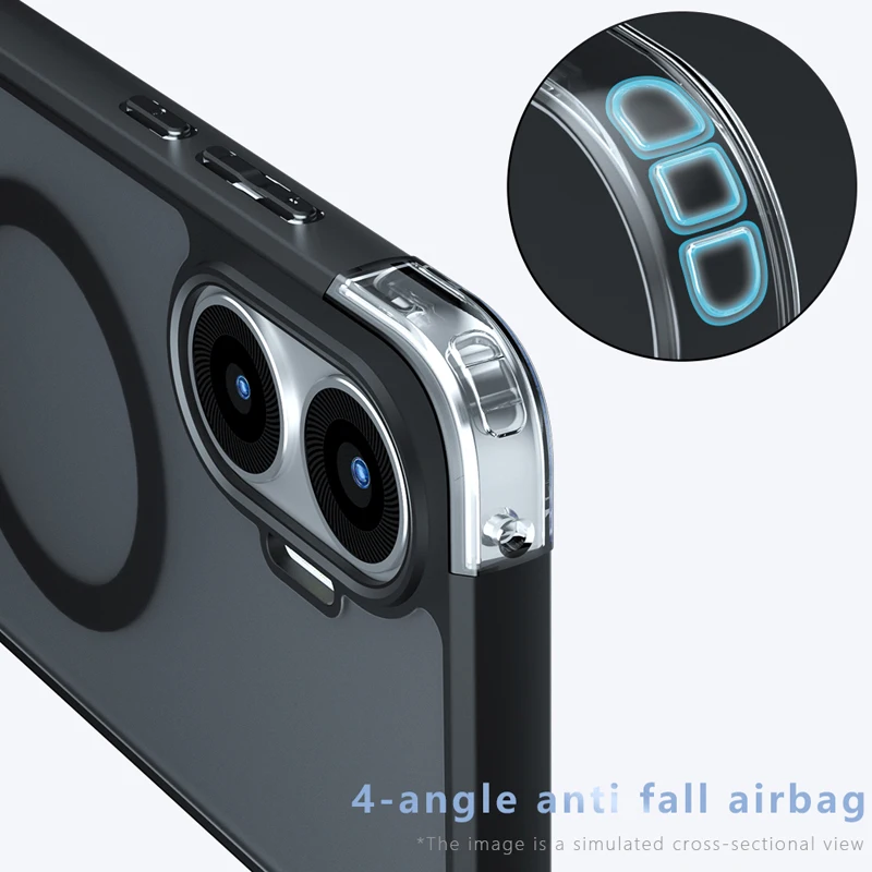 Luxury Frosted Skin Feel Translucent Slim Case with Magnetic Anti-Drop Protection