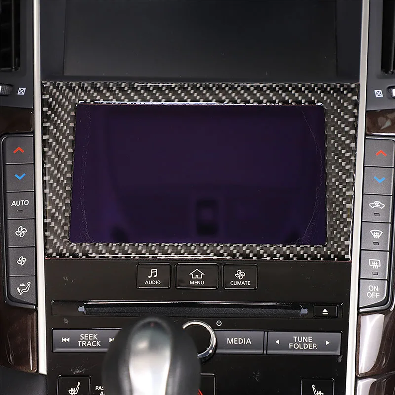 

For Infiniti Q50 Q50L Q60 2015-2022 Soft Carbon Fiber Car Console GPS Navigation Screen Frame Cover Trim Sticker Car Accessories