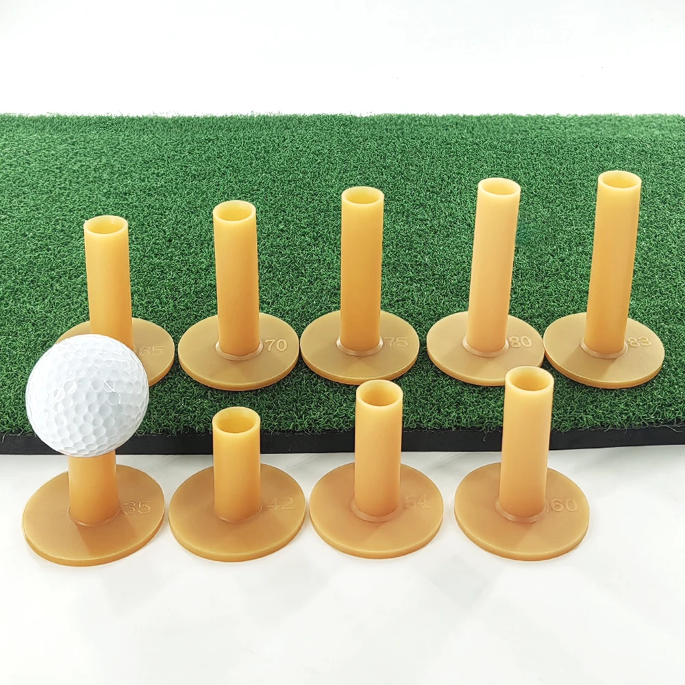 Description Picture 4 of item35/42/54/60/65/70/75/80/83mm Rubber Material Golf Tee Durable Frame Golf Automatic Bending Widening Base Ball Tee Accessories
