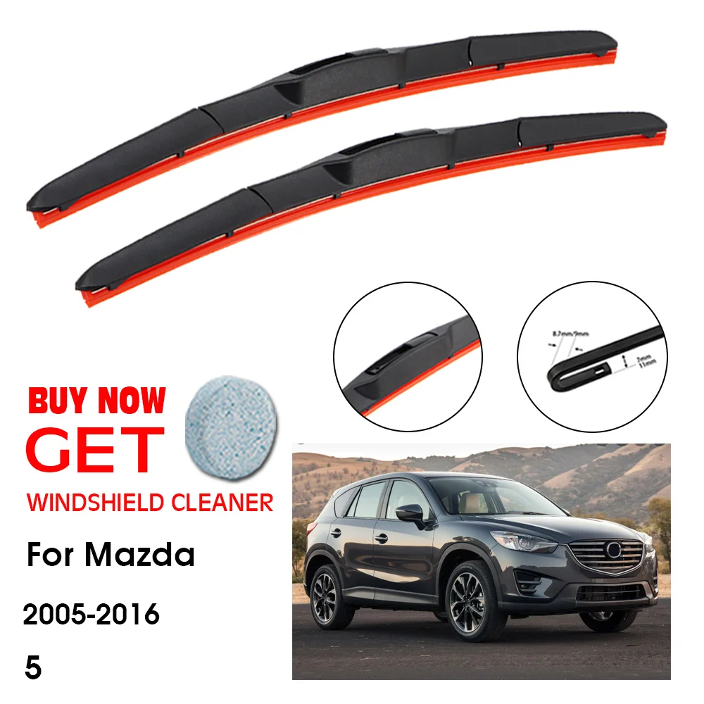 

Car Wiper For Mazda 5 26"+16" 2005-2016 Front Window Washer Windscreen Windshield Silica Gel Wipers Blades Accessories