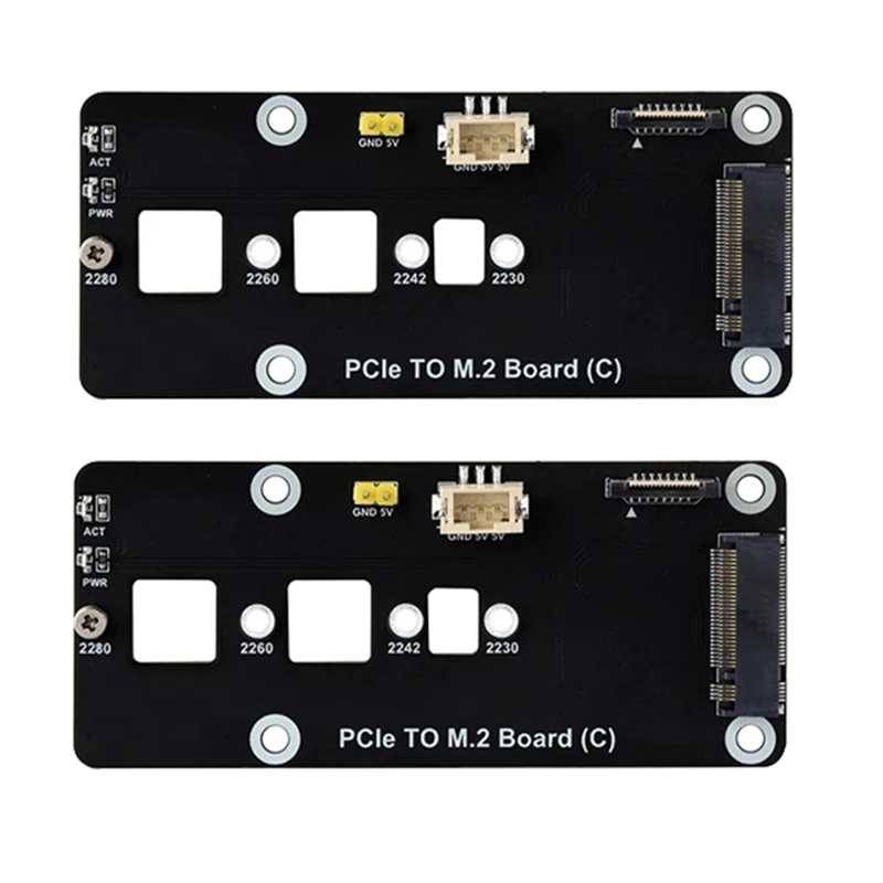 

For Rpi 5 PCIE To M.2 Adapter Board For Raspberry Pi 5 PCIE To M.2 Nvme 2230/2242/2280/2260 SSD Expansion Board Easy To Use
