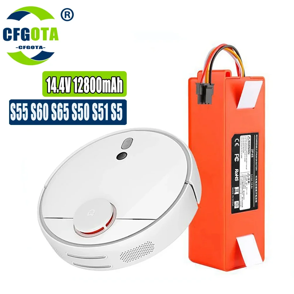 

14.4V 12800mAh Robotic Vacuum Cleaner Replacement Battery For Xiaomi Roborock S55 S60 S65 S50 S51 S5 MAX S6 Parts