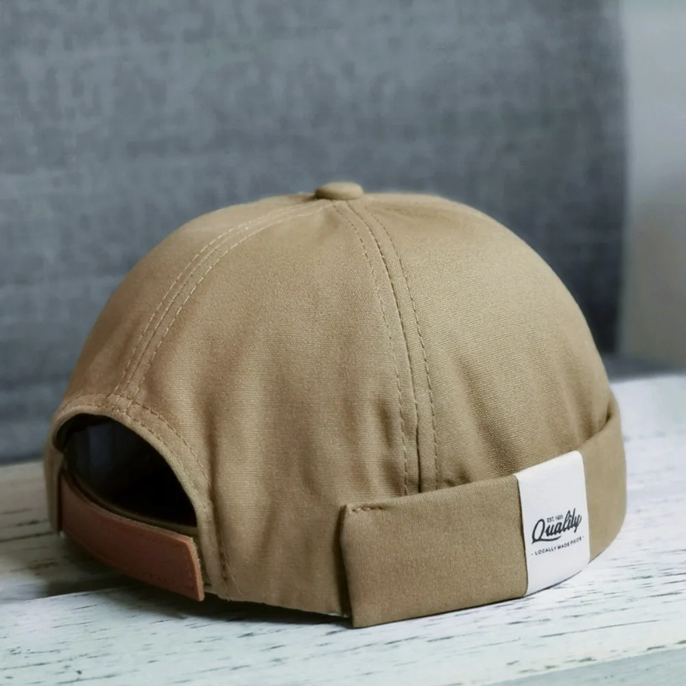 Leisure Vintage Dome Melon Caps Hip Hop Polyester Brimless Skullies Cap Solid Color Soft Casual Melon Caps Unisex