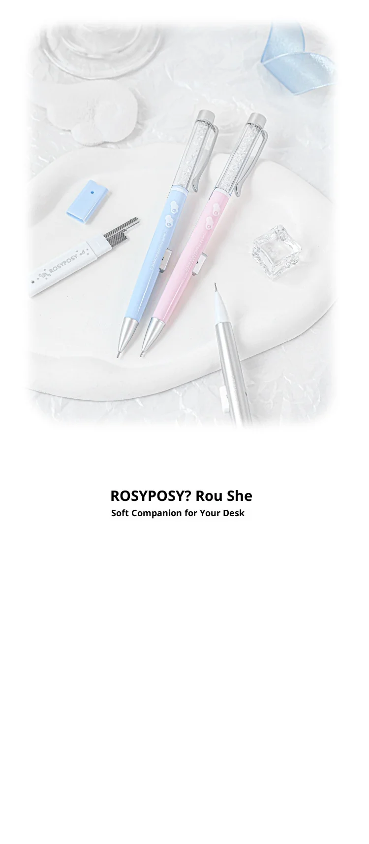 Side Press 0,5 mm Druckbleistift und HB-Minenkern-Set, Studentenprüfung, Skizzieren, verträumtes, hochästhetisches Geschenkbriefpapier für Mädchen – Detail 14