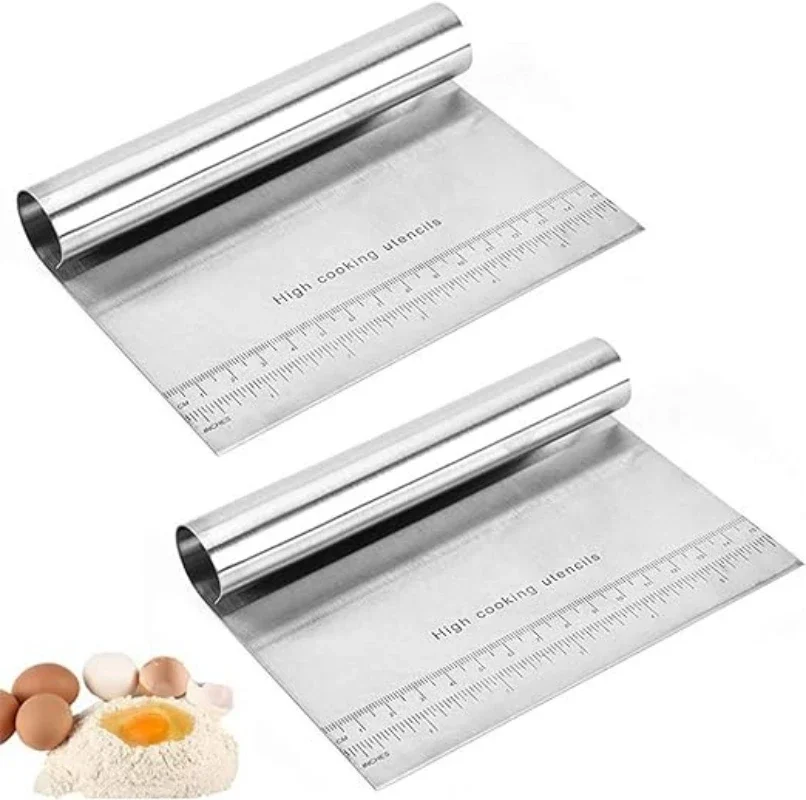 15CM Stainless Steel Pastry Cake Scraper Tool Cake Measuring Tool for Pastry Butter Pizza Bread Dough Mirror Polishing baking tool cake scraper