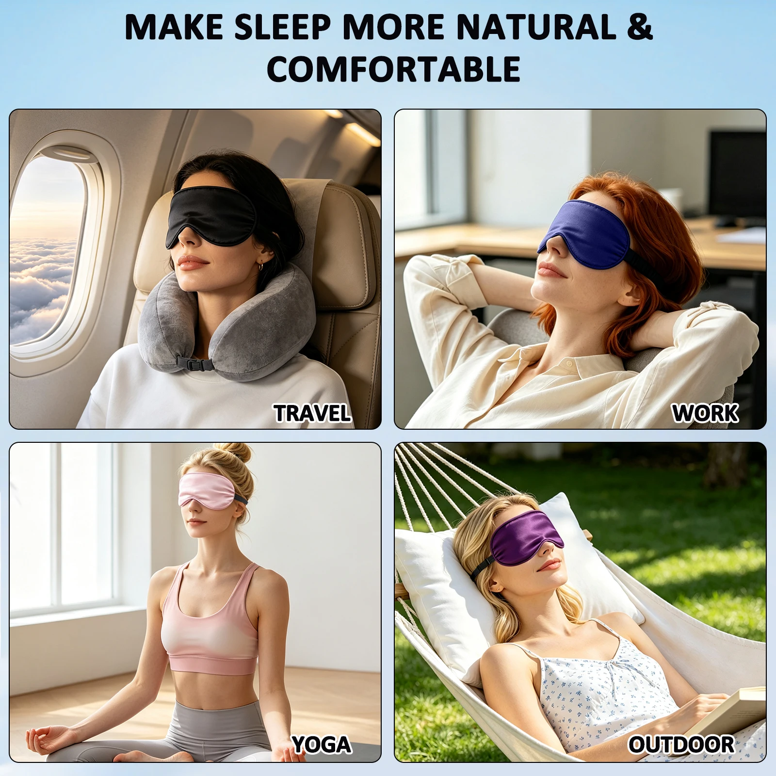 Luxurious Silk-Feel Sleep Mask - Light Blocking & Ultra-Soft