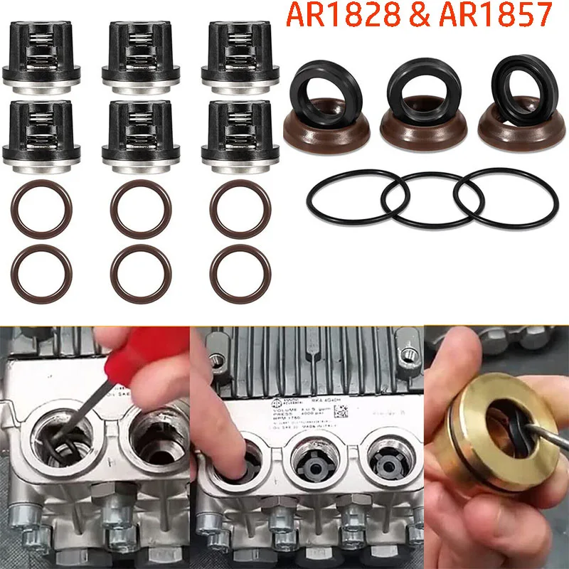 Ar1828 Kit Valvole Di Ritegno Per Pompa Dell'Acqua E Kit Di Imballaggio Per Idropulitrice Ar1857 Compatibile Con Ancaffettiera Riverberi 18Mm Xr Rk Rk