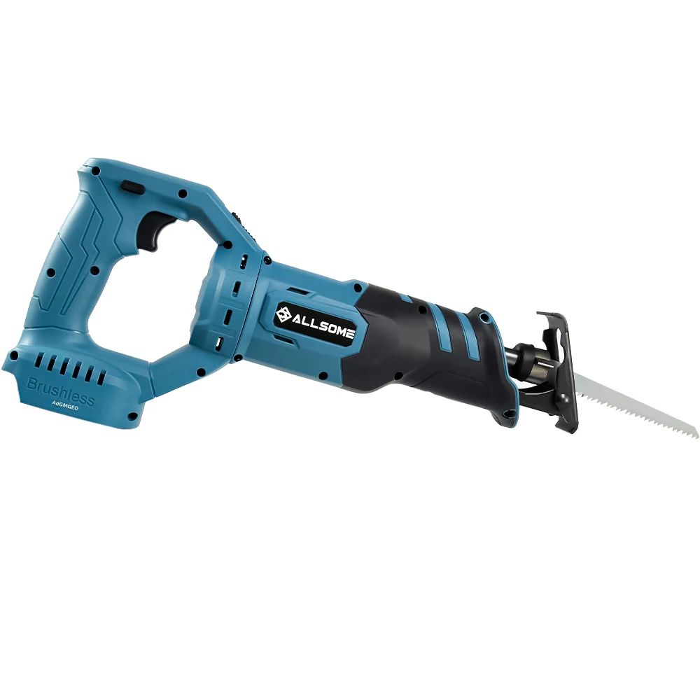 21V Brushless Reciprocating Saw Adjustable Three Orientations Modes Cutting Electric Saw For 18V Makita Lithium Battery 6