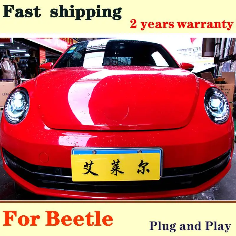 

Car Accessories For VW 2013 2014 2015-2018 Beetle Headlight LED Daytime Running Light Double Light Lens Xenon Headlight Assembly