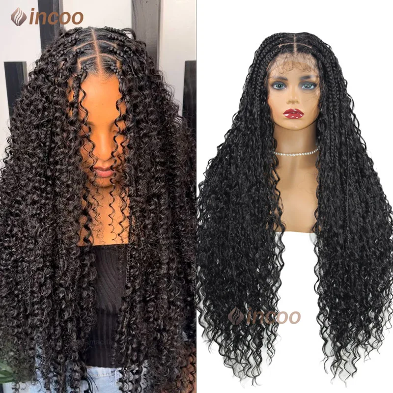 32Inch Synthetic Braid Lace Frontal Wigs Bohemian Goddess Braided Wig Ombre Blonde Passion Twists Braided Wigs for Black Women women s belt black pu leather gold fried dough twists buckle belt punk style jeans with student belt with suit waist seal