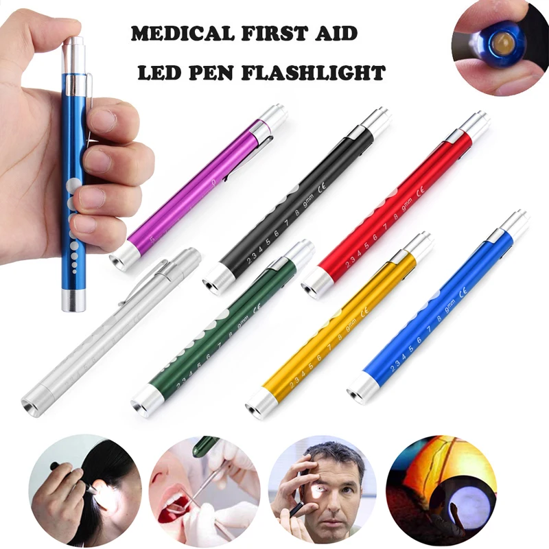 Medical LED Pocket First Aid Penlight Torch Eye Nose Dental Flashlight