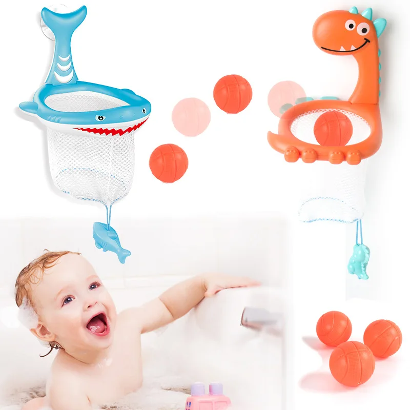 Baby Bath Toy Suction Cup Shooting Basketball Hoop With 3 Ball Bathroom Bathtub Shower Toy Kid Outdoor Play Water Game Toy Set