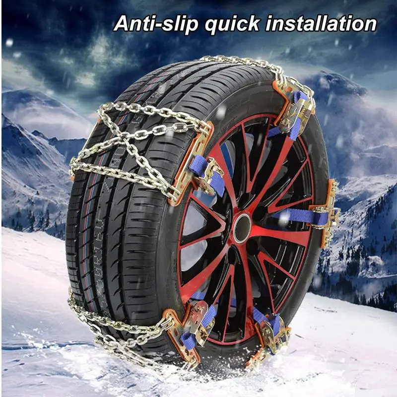 Tire Chains For Trucks Anti-slip SUV Tire Traction Chain Steel Light Trucks Automobile Wheel Ice Chains Tight Link Structure