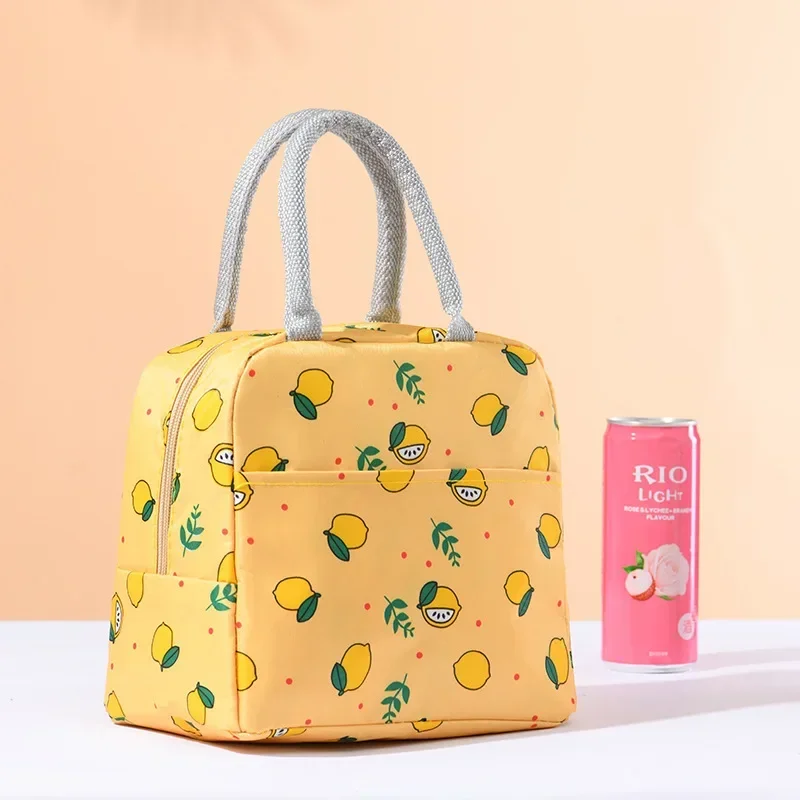 Portable Picnic Lunch Bag Thermal Insulated Lunch Box Tote Cooler Handbag For Women Convenient Box Food Bags
