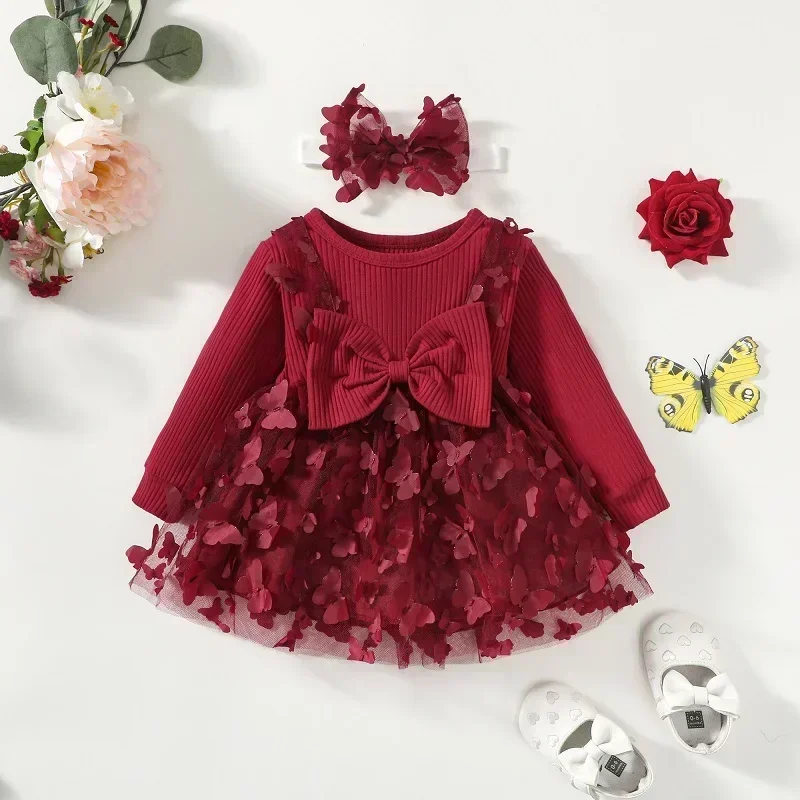 Baby Girl Mid-Season Dress In Terry Stuff Sweet Little Girl Print