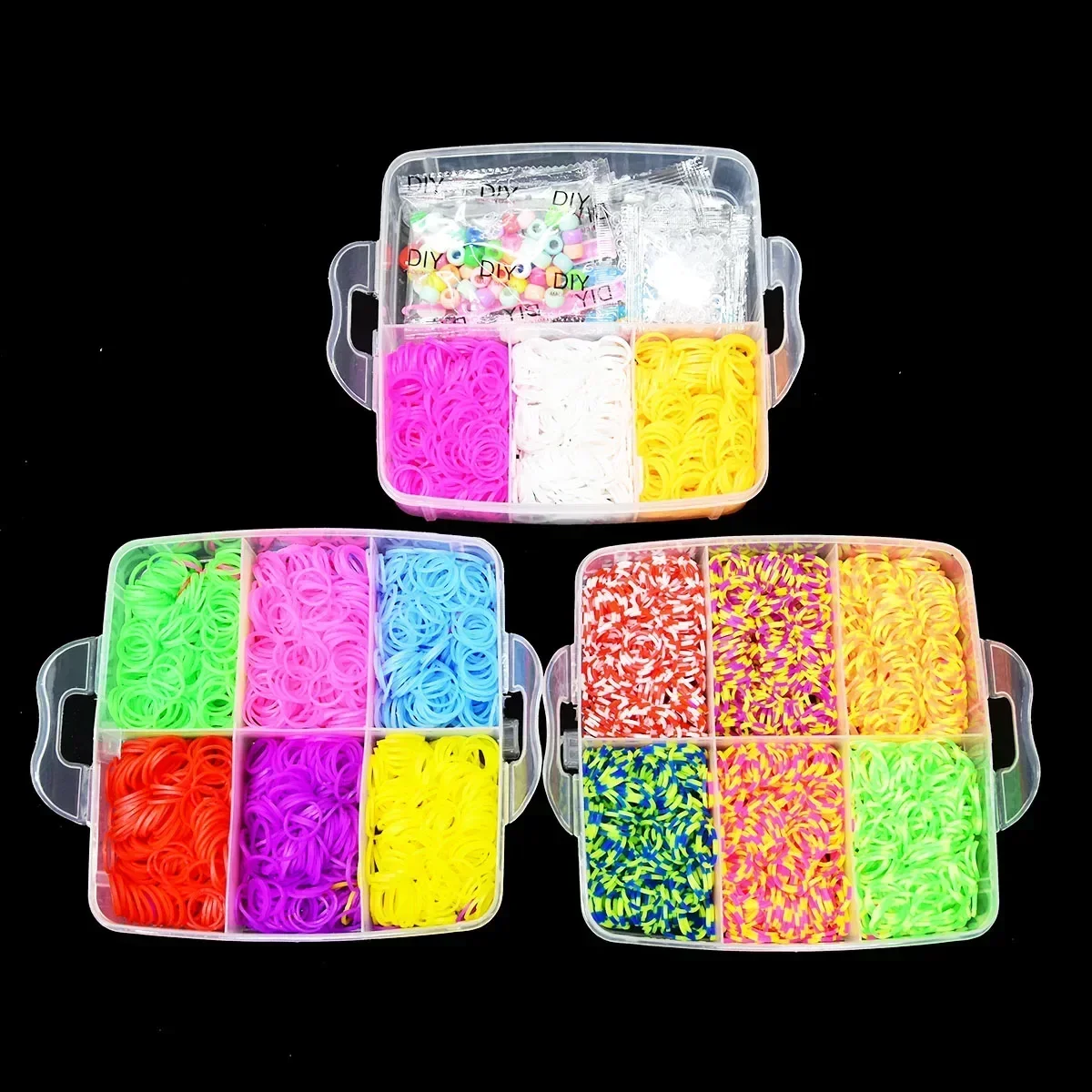 Creative Colorful Loom Bands Set Loom Band Weaver Kit Loom Band Kit Rubber Band Bracelet Kit Jewellery Making Kit Friendship Bracelet Making Kit Rainbow Bracelet Making Kit DIY Rubber Band Woven Bracelets Craft Toys for Girls Birthday Gifts