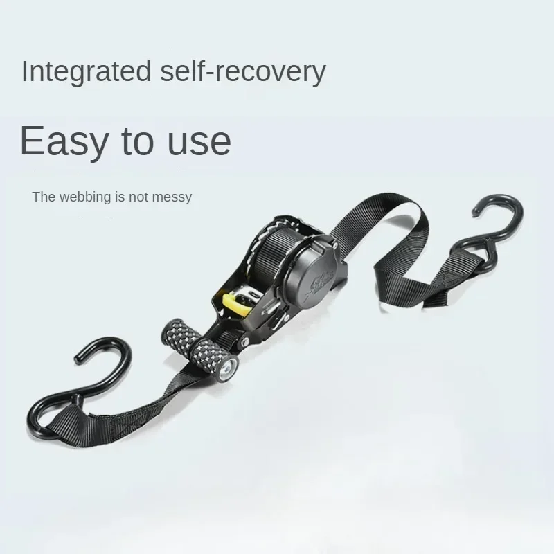 Retractable Auto Cargo Straps with Ratchet Tensioner for Secure Load and Luggage Management