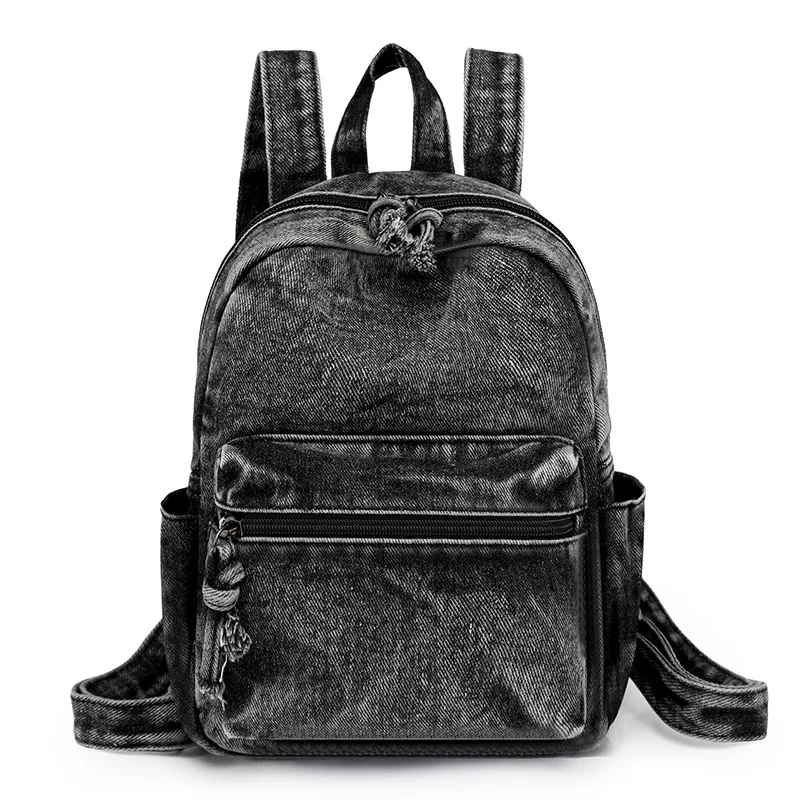 Personalized Denim Backpack For Women Simple And Casual Small Backpack For College Students Male Backpack Trend Travel Bag 5