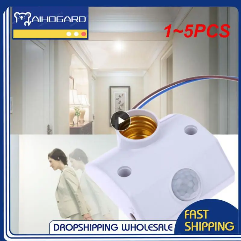 

1~5PCS AC110-220V 50/60HZ 5LUX Motion Sensing Switch Infrared Motion Sensor Automatic Light Lamp Holder Switch White