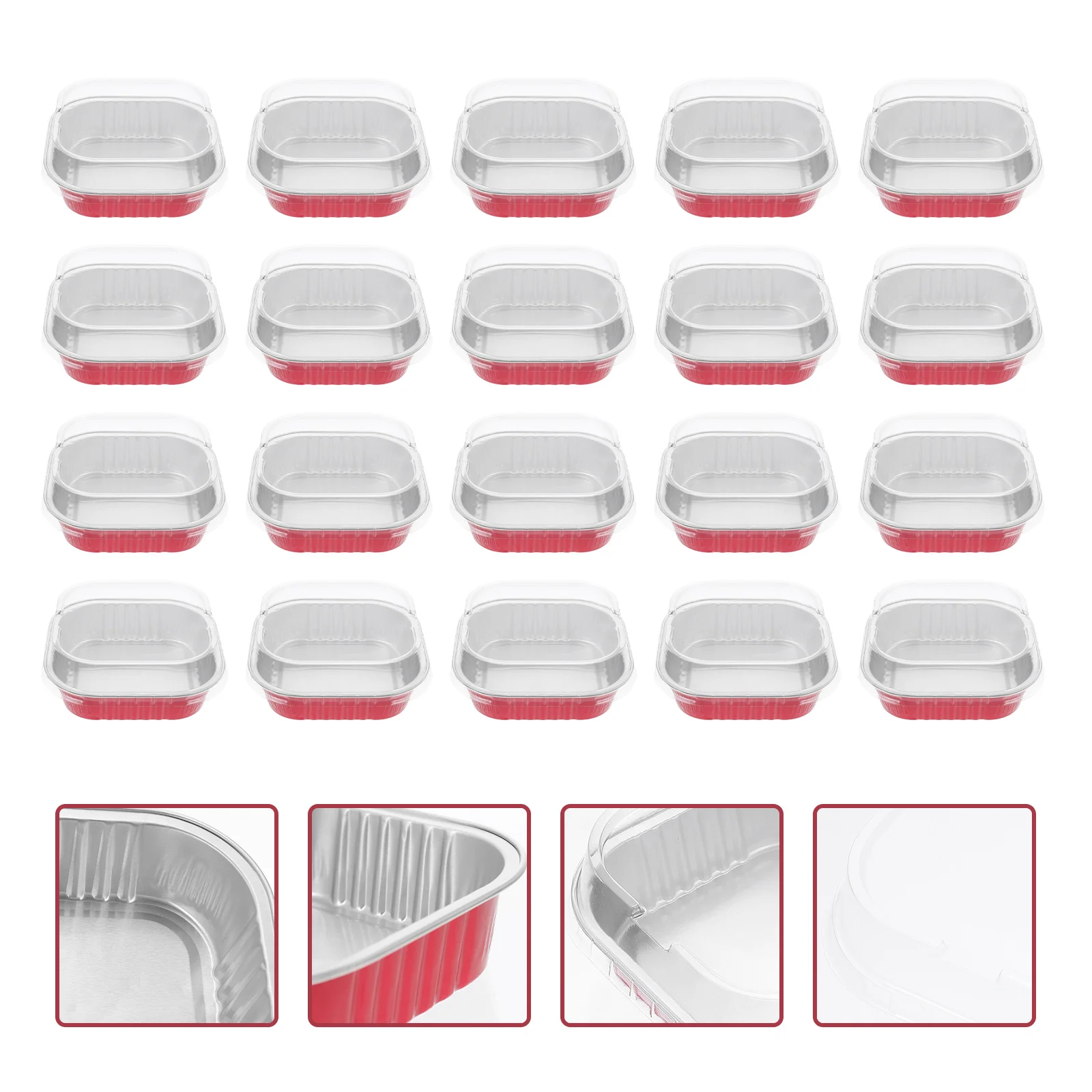 

Foil Baking Cups Aluminum Pans Cupcake With Lids Cup Containers Pudding Dessert Mold Cake Disposable Liners Tin Food Lid Pan
