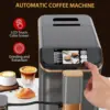 Grey Gold Fully Automatic Espresso Machine, 20 Bar Coffee Machine with Grinder & Automatic Milk Frother, One-Touch Control Panel 6