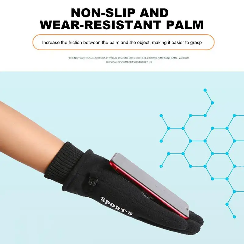 Polar Fleece Warm Gloves Touchscreen Winter Gloves For Women And Men Thicken Windproof Cold Weather Work Reversible Gloves 3