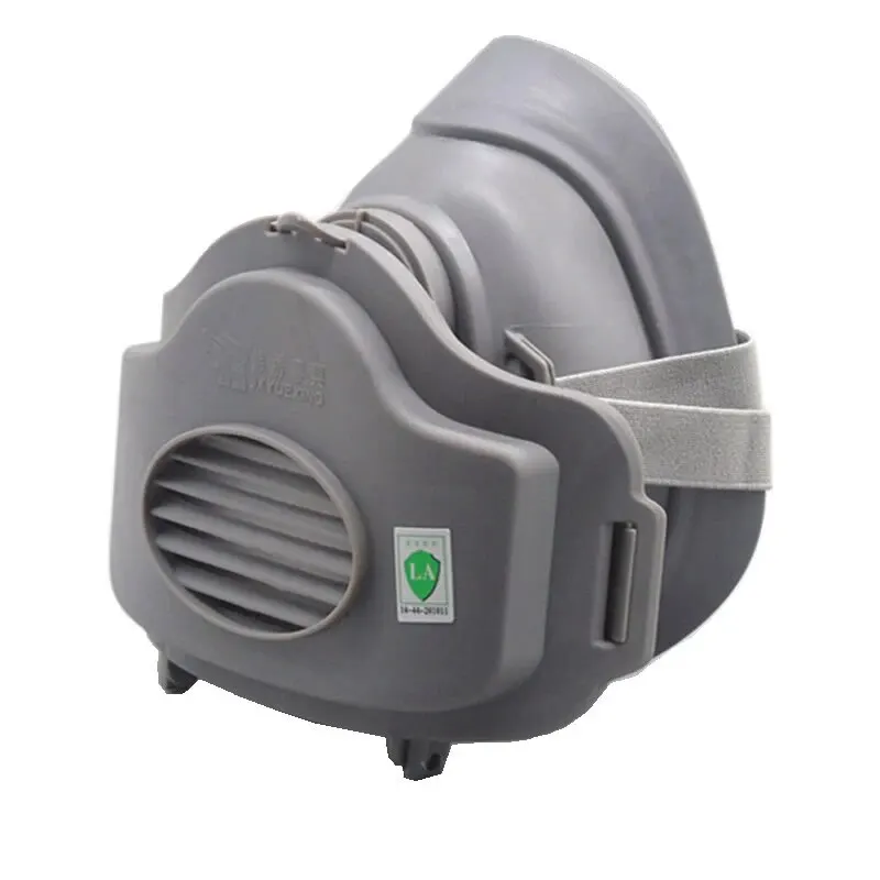 Half Face Respirator Mask Dust-Proof Work Safety Rubber Mask Cotton Filter