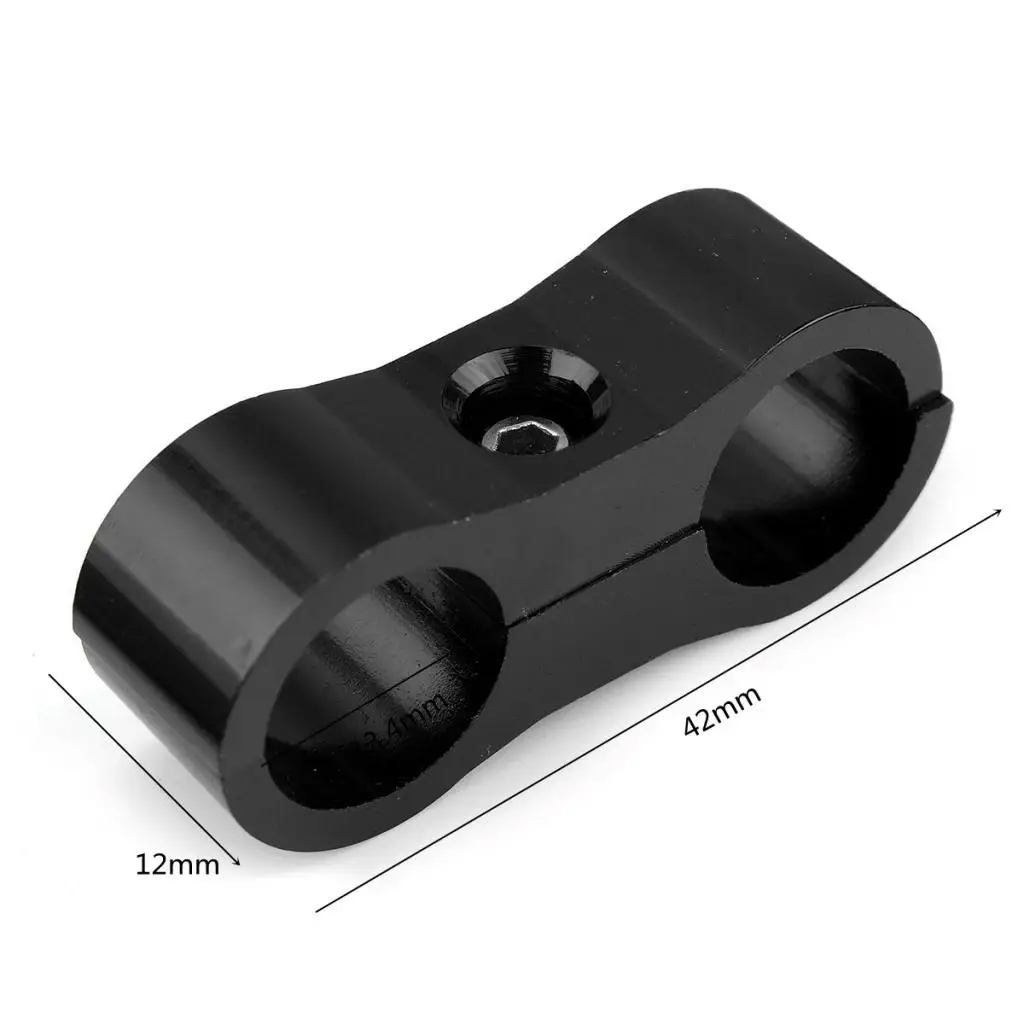 10 Pieces AN6 AN-6 13.4mm Braided Hose Separator Mount Clamp Black