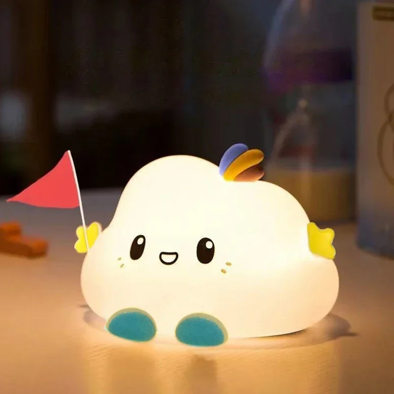 Cartoon Cute Cloud Night Light Children Bedroom Bedside Night Light Kiyo Child Girl Birthday Gift Home Desktop Decoration cloud night light