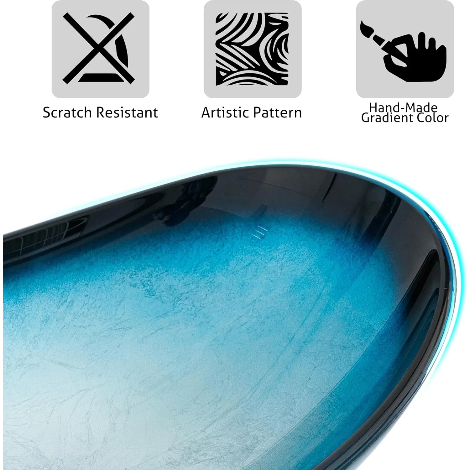 21.5" Bathroom Vessel Sink Artistic Single Boat Tempered Glass Basin Countertop Bowl Sink for Lavatory Vanity Cabinet 3