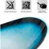 21.5" Bathroom Vessel Sink Artistic Single Boat Tempered Glass Basin Countertop Bowl Sink for Lavatory Vanity Cabinet 3