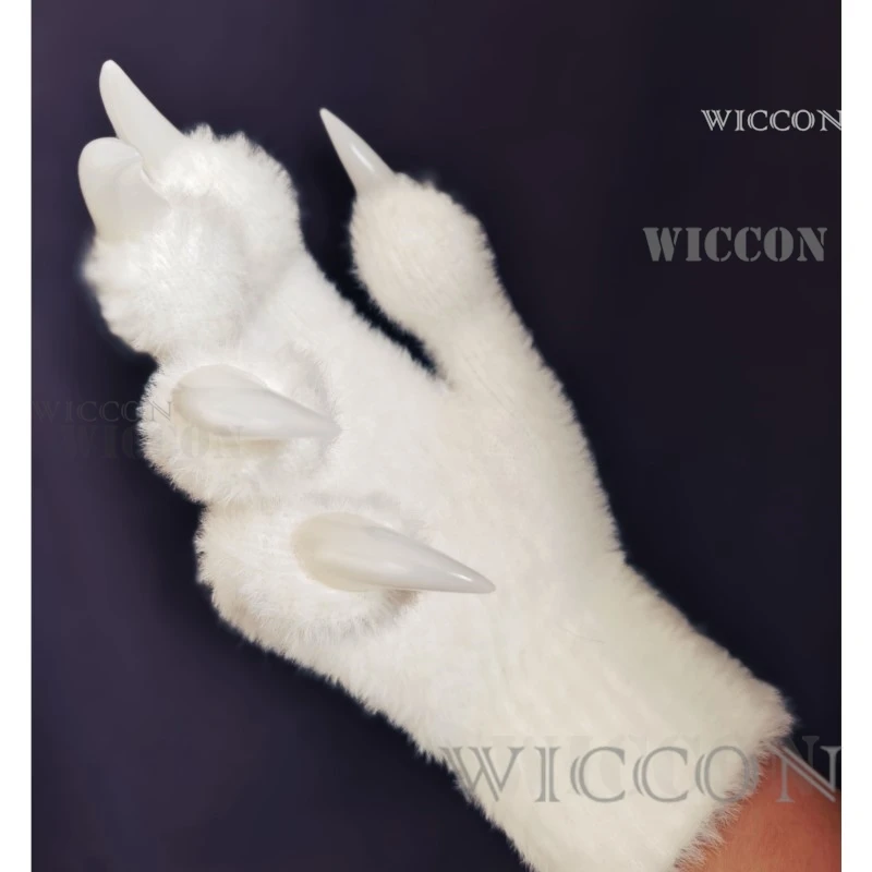 Furry Gloves Kig Fursuit Kigurumi Cosplay Plush Gloves Full Season Claw Gift