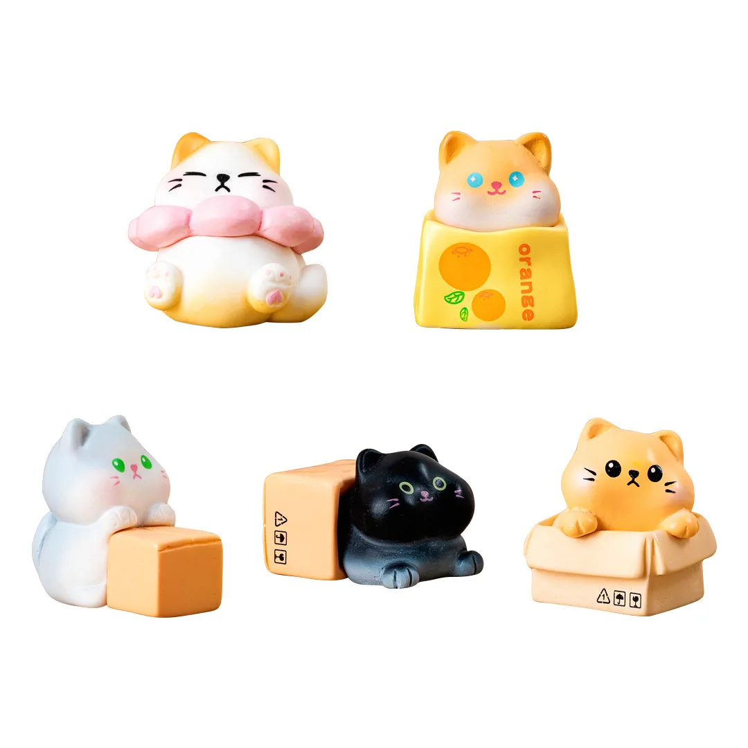 Cute Cat Animal Car Decoration Resin Craft Miniature Figure Tiny For Bonsai Microlandscape Fairy Garden Decor