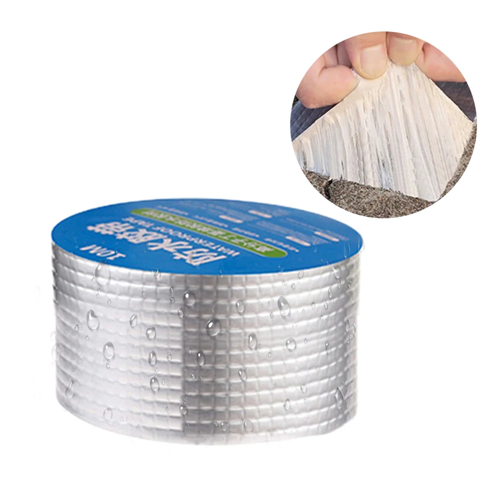 1X Nastro Impermeabile Gomma Butilica Foglio Di Alluminio Tubo Del Tetto Riparazione Caravan Nastro Impermeabile Lampeggiante Foglio Di Alluminio In G
