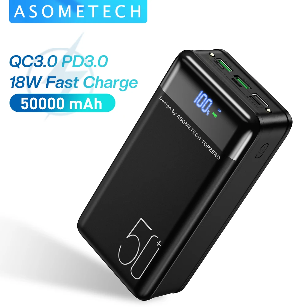 Power Bank 50000mAh Large Capacity LED Powerbank 50000 mAh 2.1A Fast  Charging External Battery Charger For iPhone Xiaomi Samsung