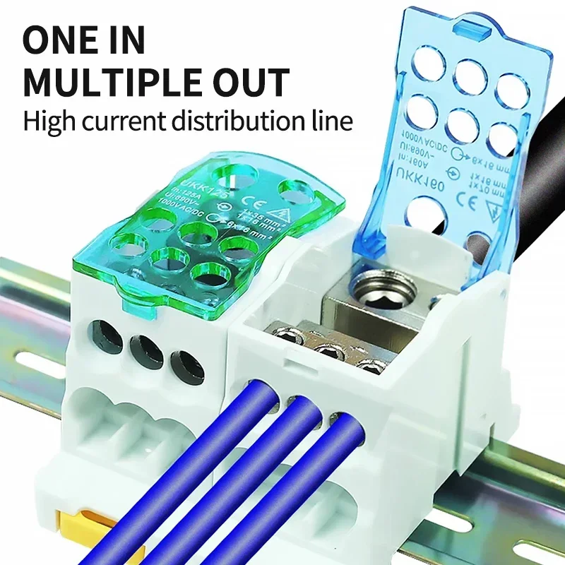 Distribution Unipolar Junction Branch line Box Din Rail Terminal Block Wire Electrical Connector UKK 80A/125A/160A/250A/400A/500