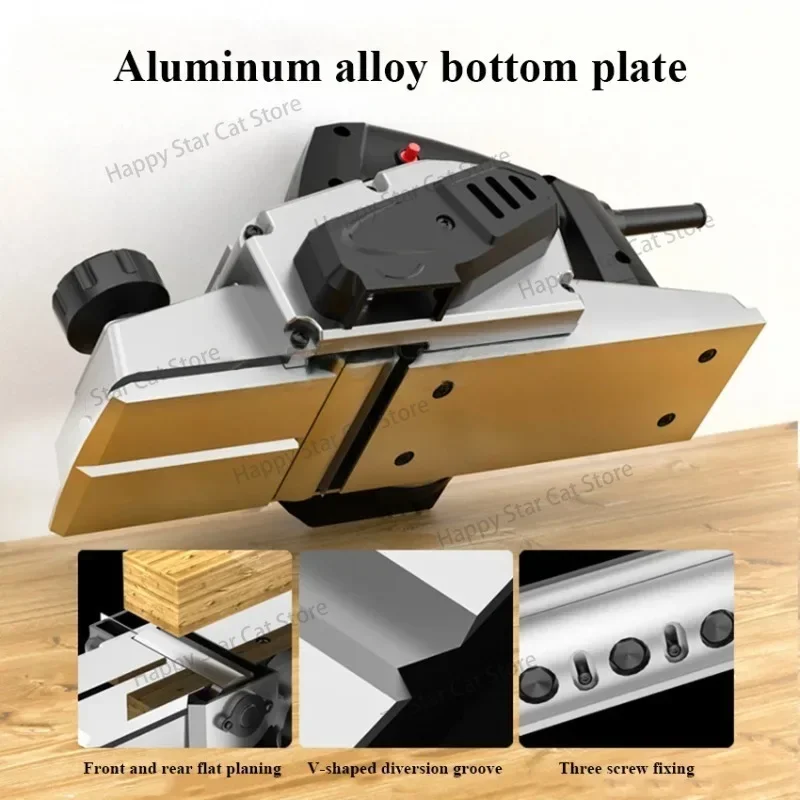 Electric Planer Wood Cutter Electric Saw Carpenter's Plane Portable Planer with 82mm Planing Width 2mm Planing Depth 220V 2