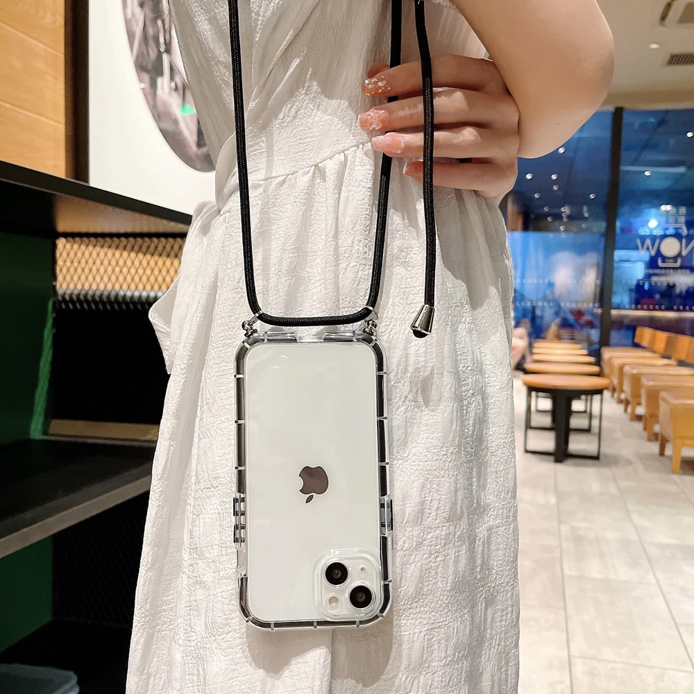 Luminous Transparent Crossbody Necklace Strap Soft Case
