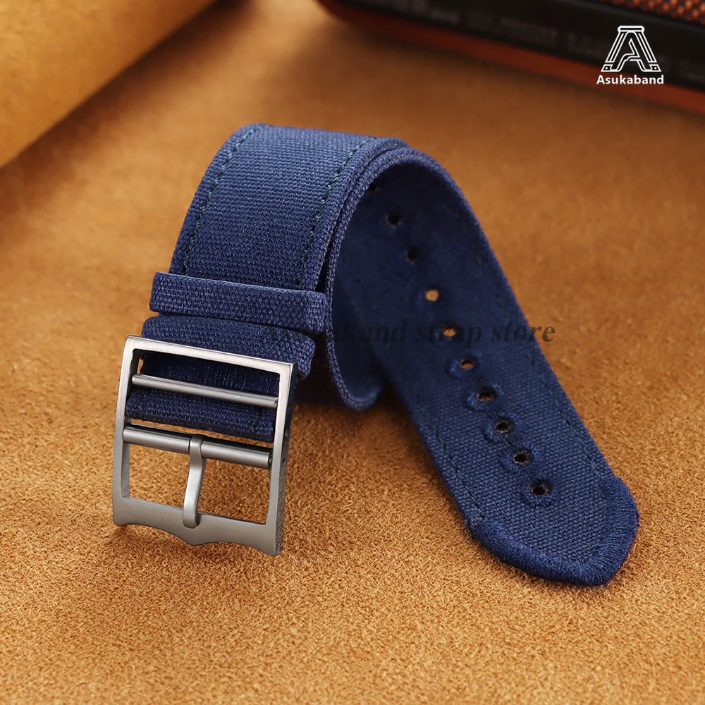 Premium Nylon Canvas Watch Strap - Universal Replacement Watchband Accessories, Army Style, 20mm/22mm Size