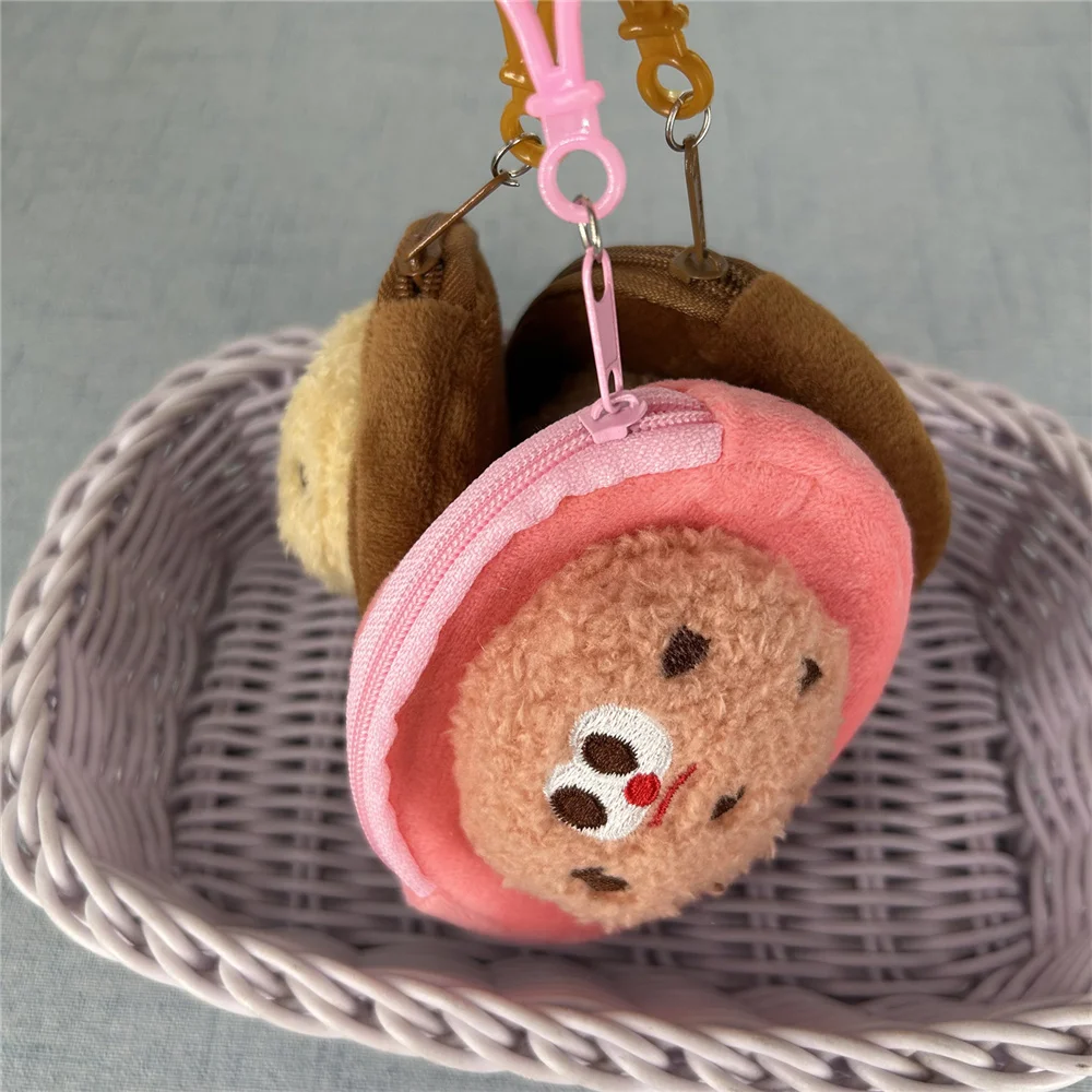 3가지 색상, 8CM 쿠키 디자인 플러시 동전 지갑, 플러시 장난감 지갑