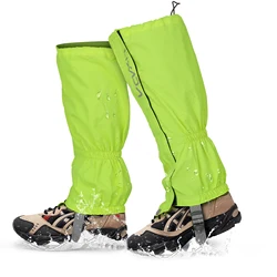 Durable Water-Resistant Zippered Outdoor Gaiters for Snowboarding and Hiking (Light green)